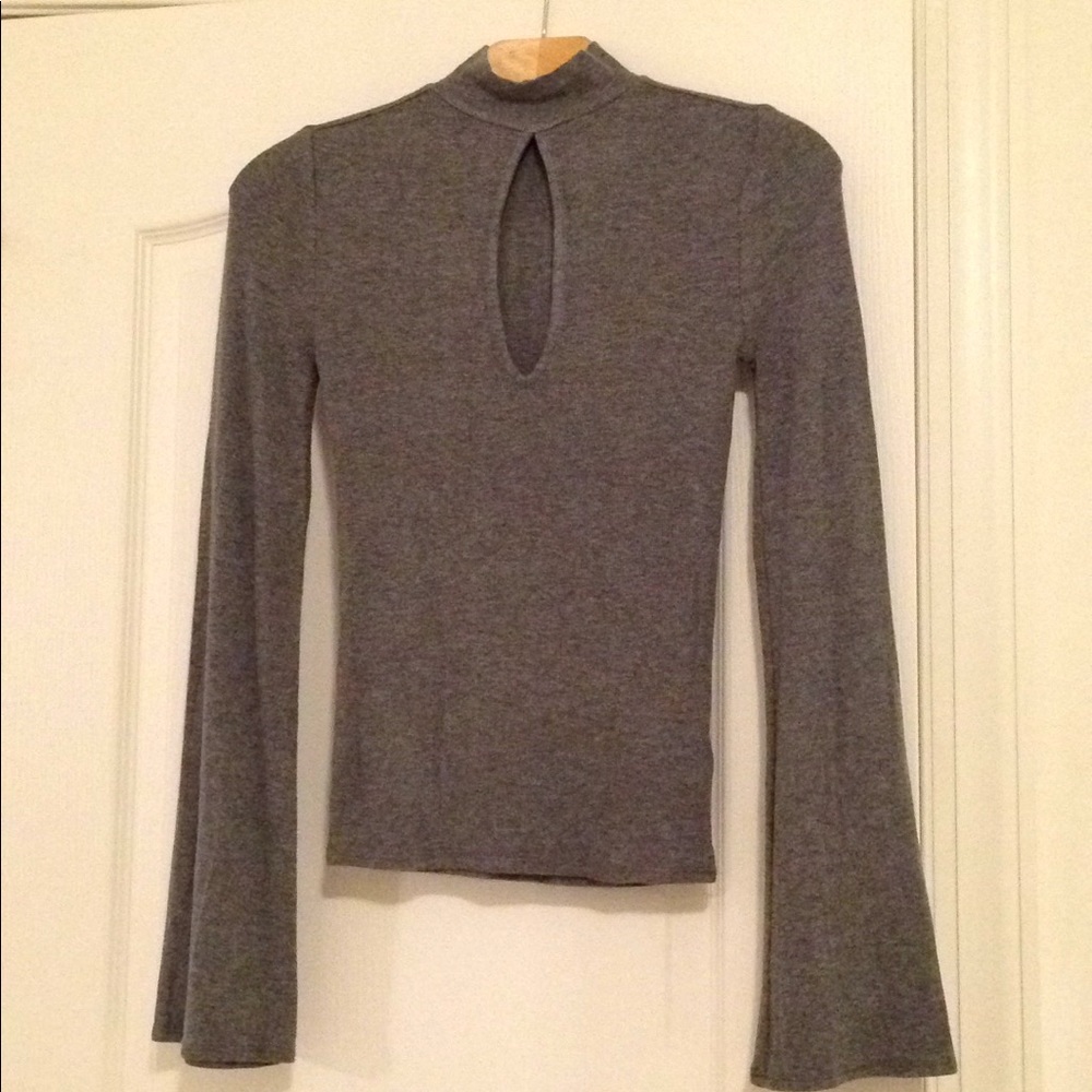 Express Bell Sleeve Keyhole Neck Top